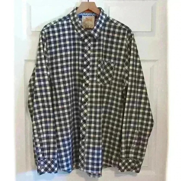 Sovereign Code Brand Men's Long Sleeve Shirt Craig Plaid Yellow Brown Size 2XL - Picture 1 of 10